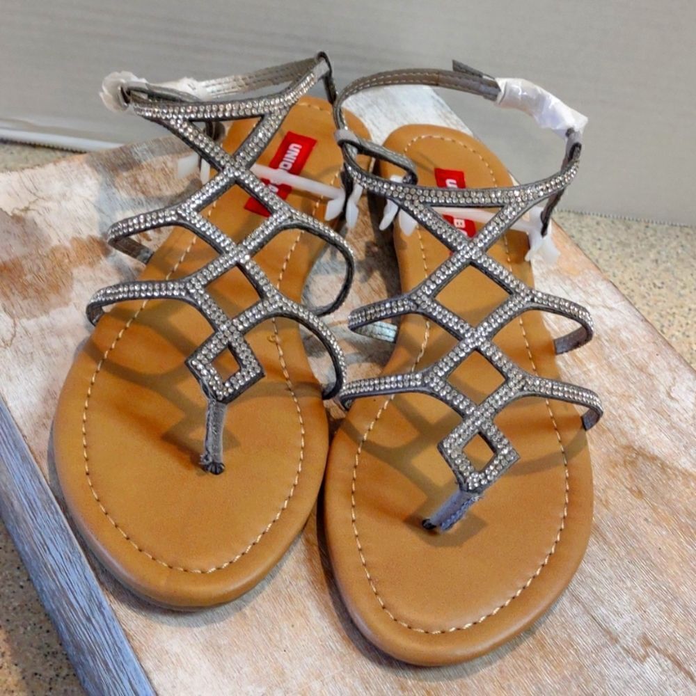Silver Rhinestone Sandals Size 7